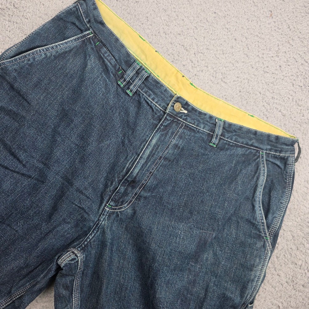 OshKosh Bgosh Carpenter Jeans Mens 38x30 Blue Dark Wash Denim Utility‎ Workwear